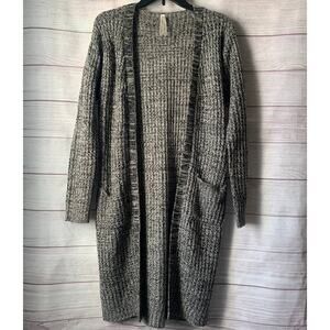 Ashley by 26 International Long Knit Sweater Open Front Pockets Size Medium